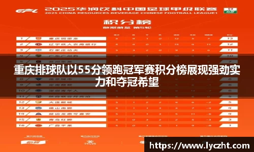重庆排球队以55分领跑冠军赛积分榜展现强劲实力和夺冠希望